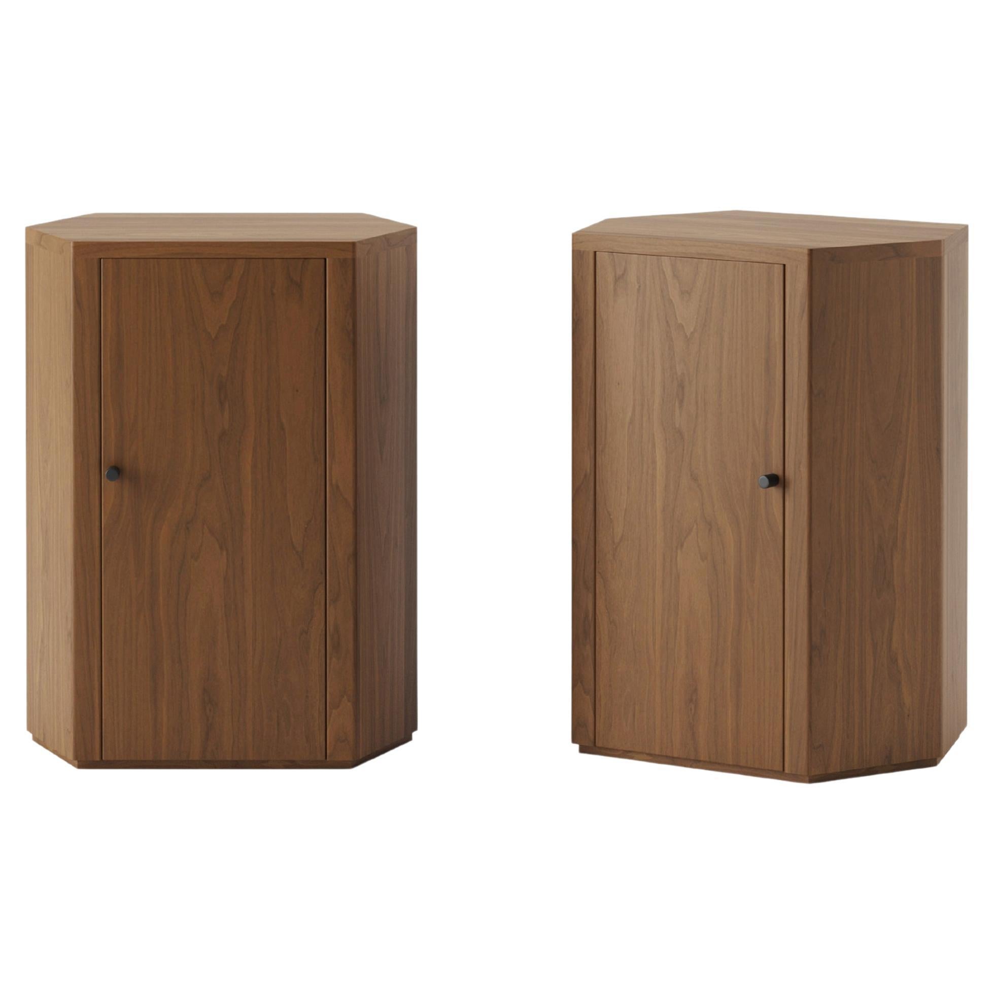 Custom Pair of Park Night Stands in Oiled Walnut 28"W x 18"D x 24"H