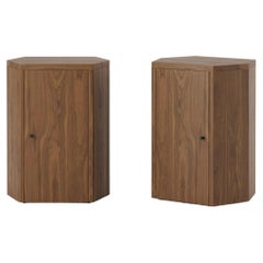 Custom Pair of Park Night Stands in Oiled Walnut by for Lemon (to match sample)