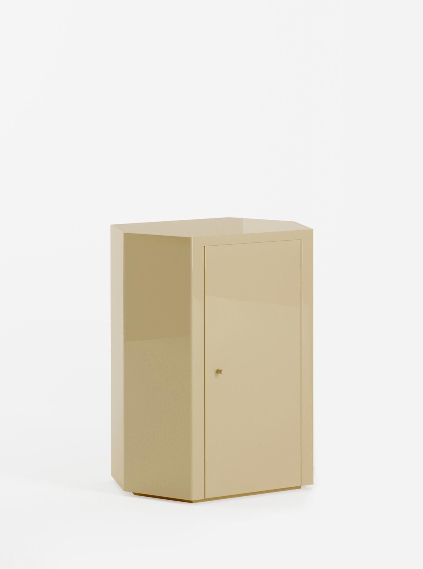 Polished Custom Pair of Park Night Stands in Sand Beige 55
