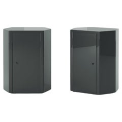 Maßgefertigtes Paar Park-Nachttische in SATIN RAL5008-Lack