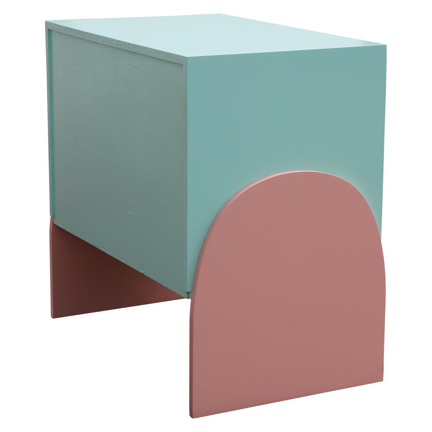Custom Pair Of Pastel Two Drawer Memphis Style Postmodern Tables Or Nightstands At 1stdibs