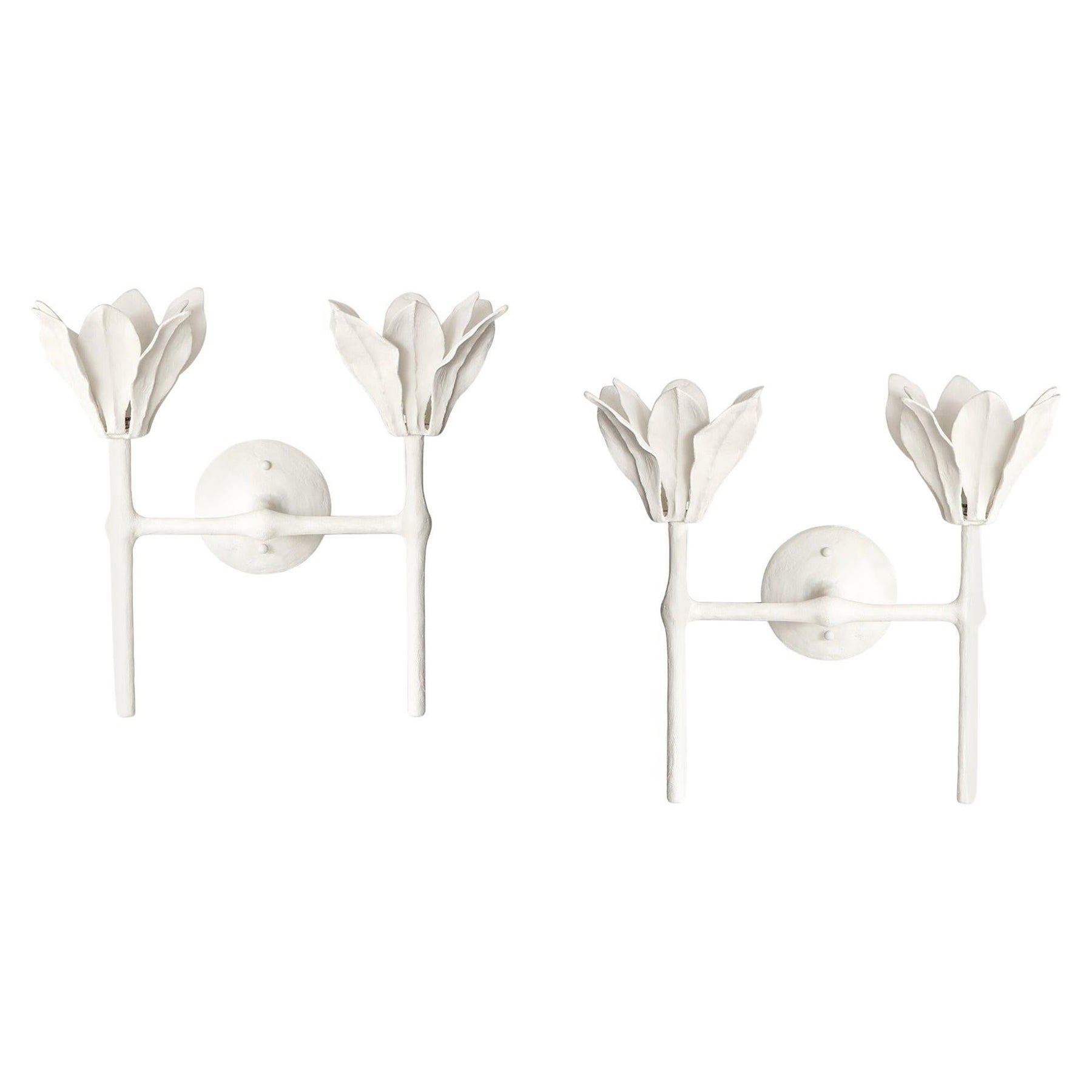 Coppia di lampade in gesso Fleur personalizzate