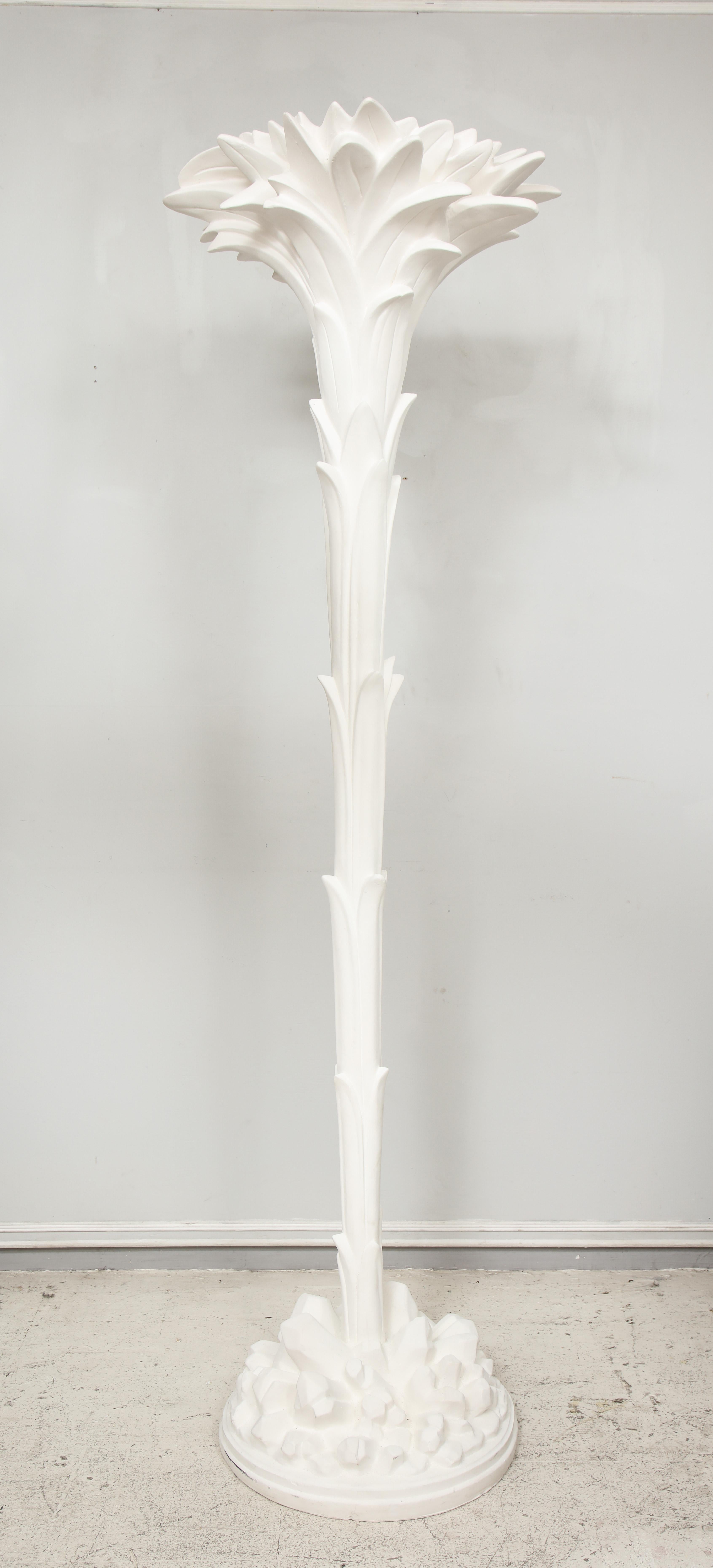 Modern Custom Pair of Plaster Torchères or Floor Lamps in the Serge Roche Manner For Sale