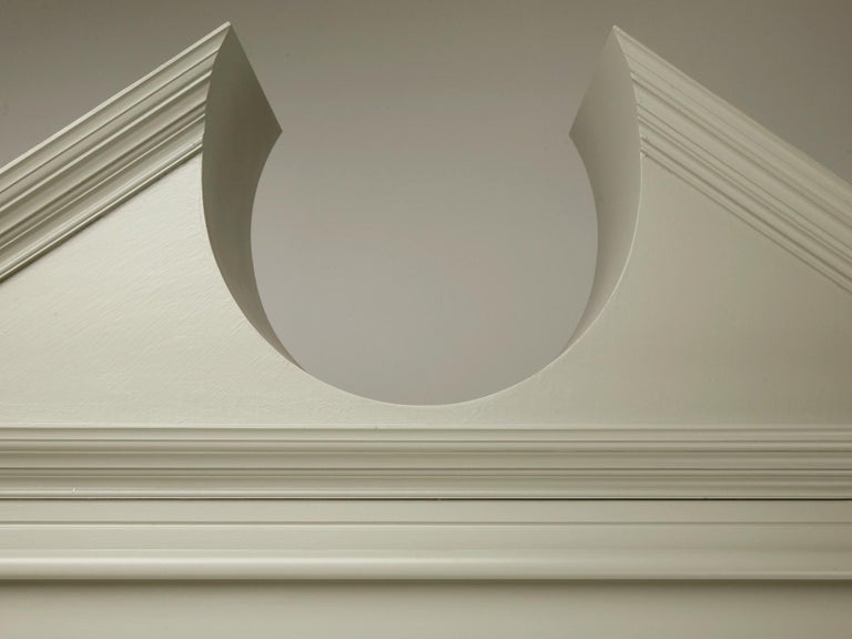 Custom Pair of Painted Bookcases with a Broken Pediment Handmade in
