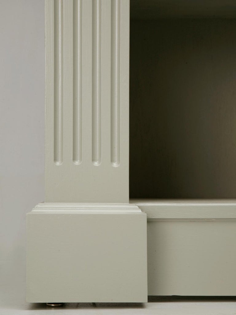 Custom Pair of Painted Bookcases with a Broken Pediment Handmade in