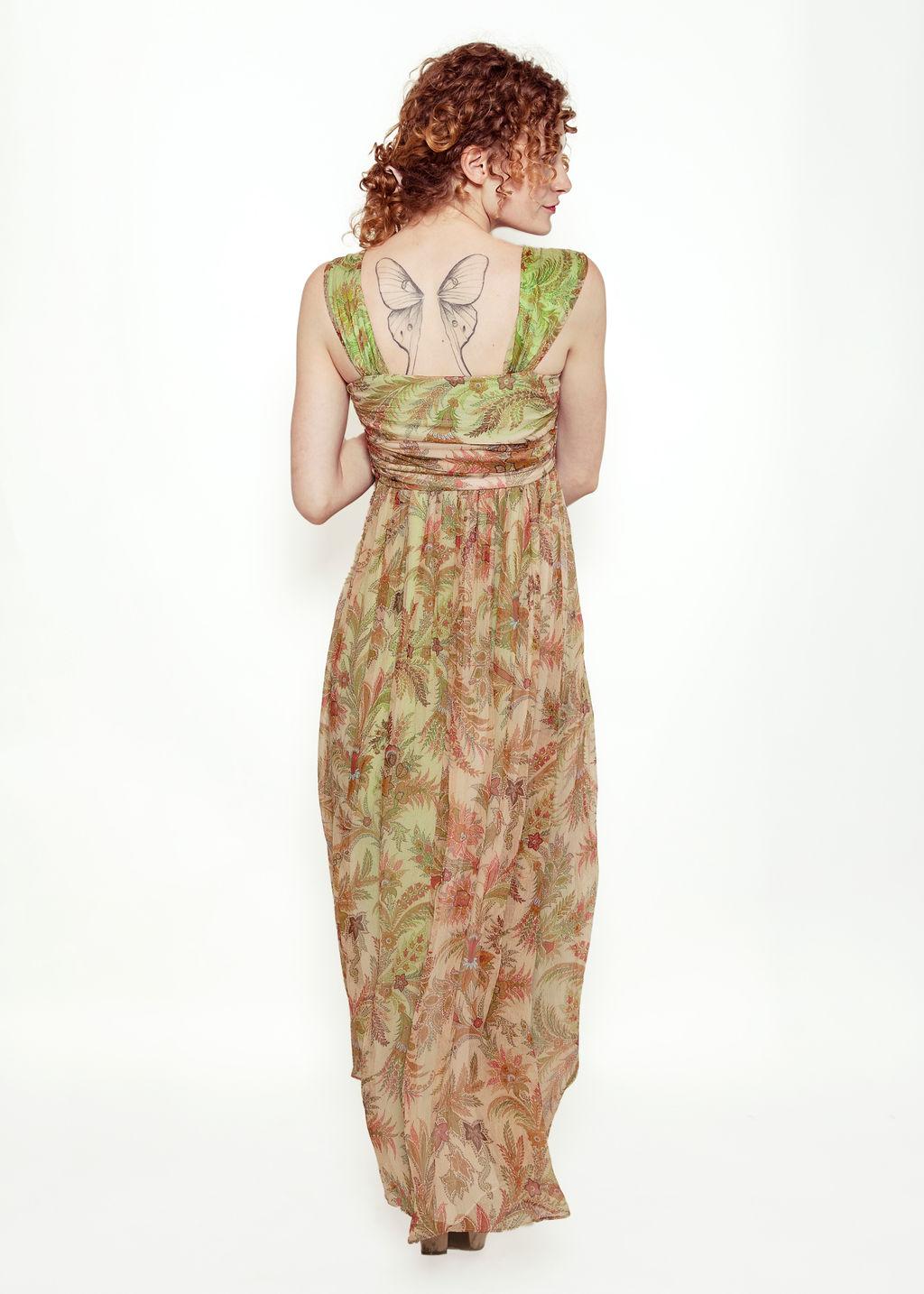 Women's Custom Paisley Etro Fabric Chiffon Dress