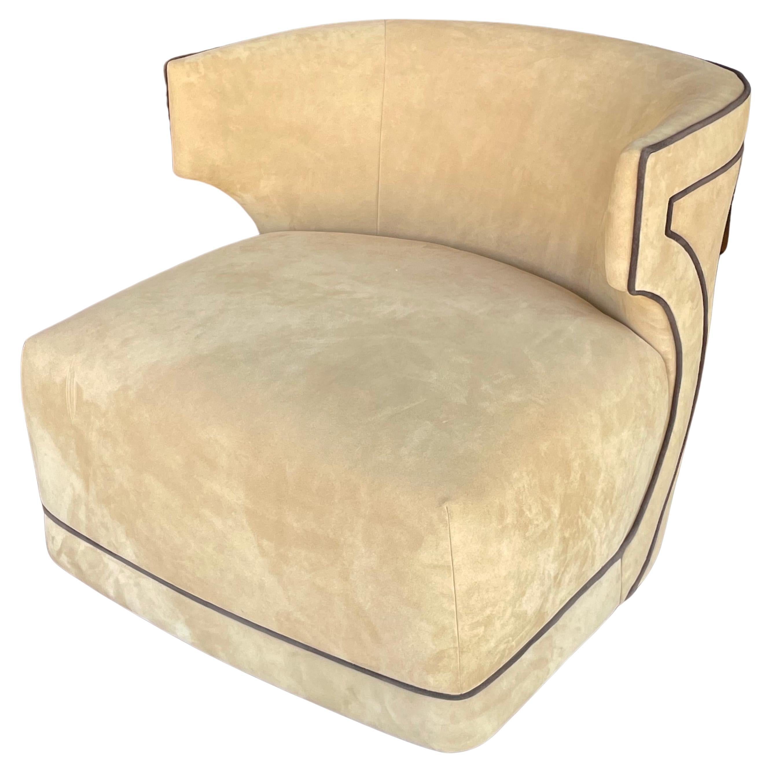 Cuir Chaise pivotante en daim et cuirPalm Springs en vente