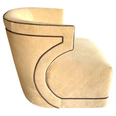 "Palm Springs" Suede and Leather Swivel Chair