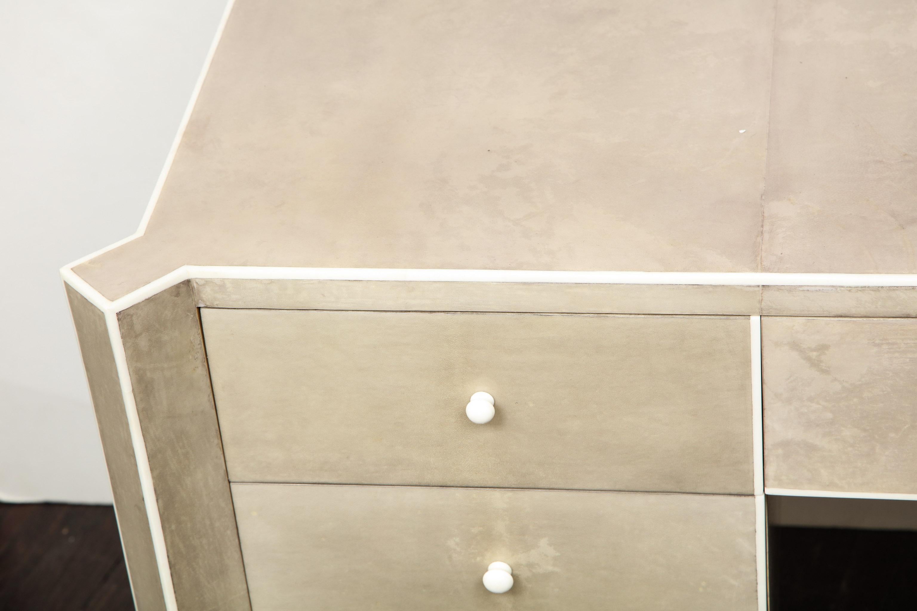 Inlay Custom Parchment and Bone Desk