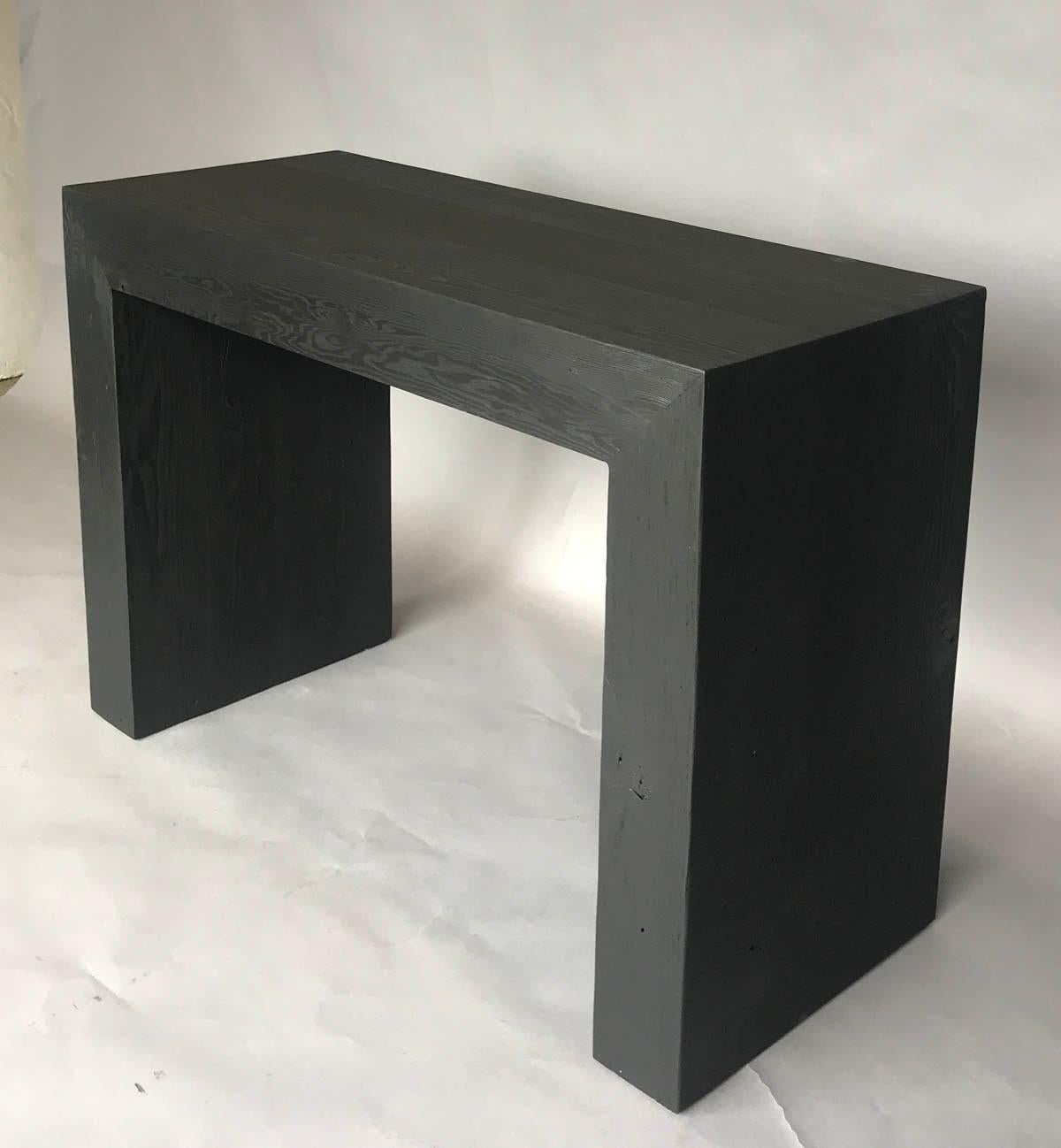 wood parsons console table