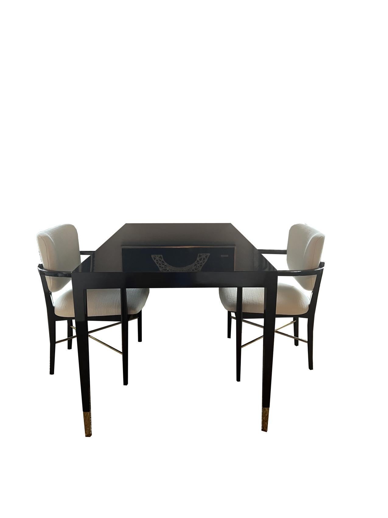 Bureau de partenaire personnalisé avec pièce de backgammon/échecs en vente 4