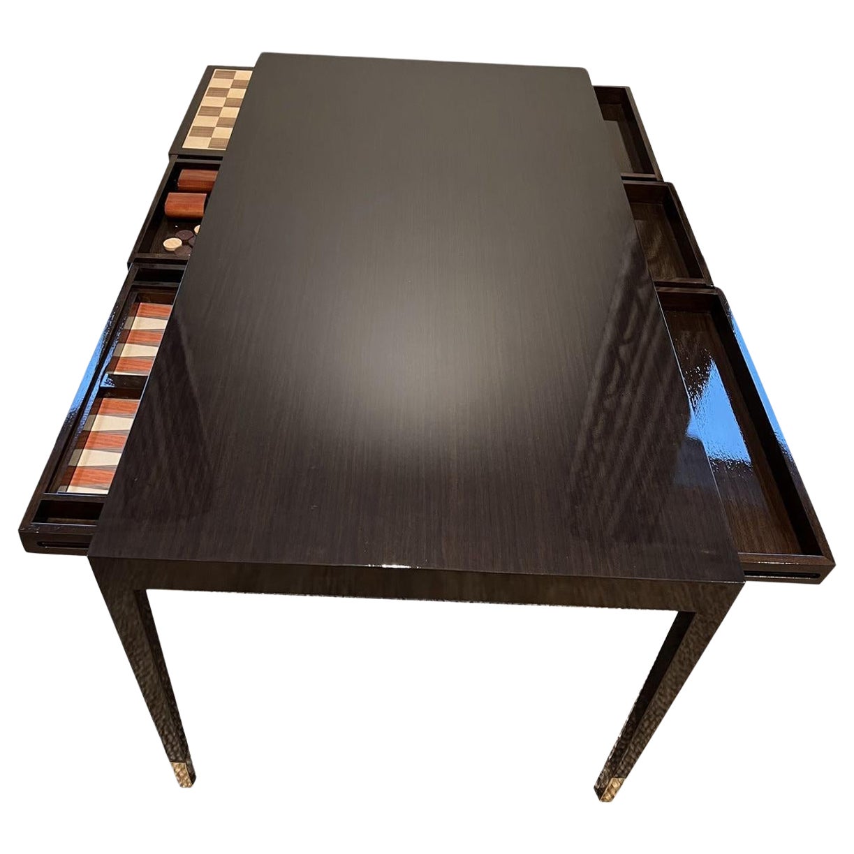 Custom Partner's Desk with Backgammon/Chess Piece