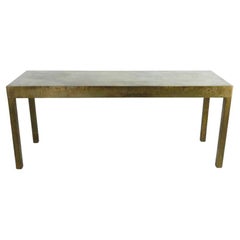 Custom Patinated Brass Console Table in the Style of Baker