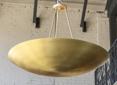 Custom Perforated Brass Metal Conical / Convex Pendant Chandelier