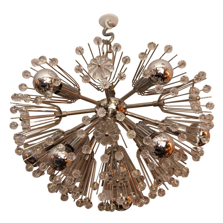 Custom Petite Austrian Snowflake Crystal Flush Mount For Sale