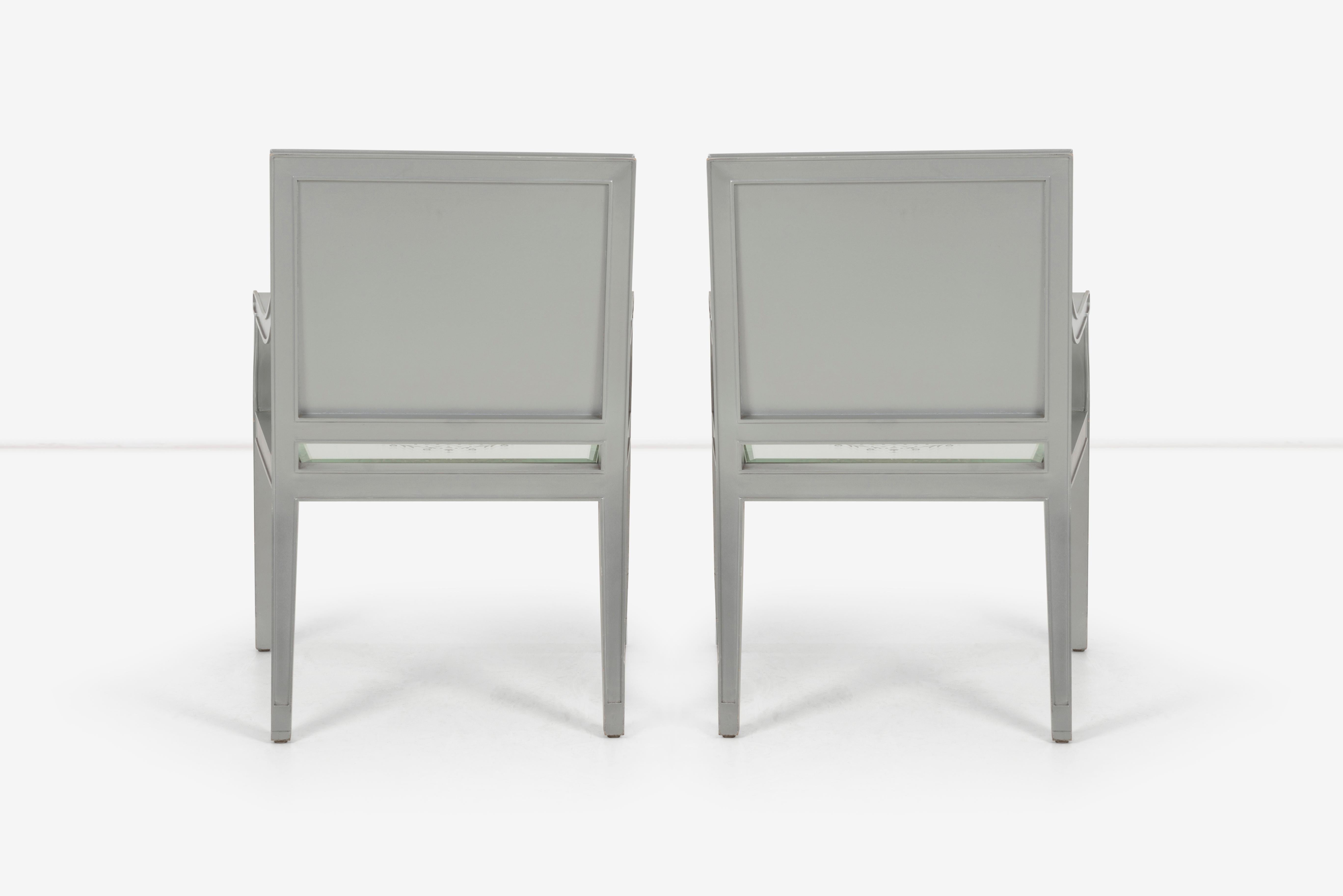 Realizzato con acquaforte Sedie personalizzate in stile Luigi XVI con specchio di Phillip Starck, Cliff Hotel San Francisco in vendita