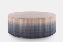 Custom Pilar Coffee Table / Blue Ombré on Maple + Crema Marfil Top