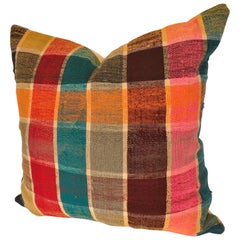 Custom Pillow by Maison Suzanne Cut from a Cotton Moroccan Berber Haik or Shawl