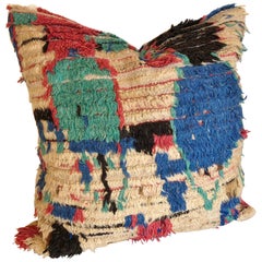 Custom Pillow by Maison Suzanne Cut from a Hand Loomed Wool Moroccan Azilal Rug