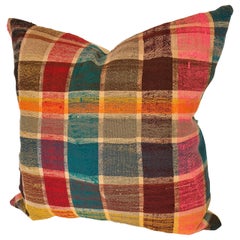 Custom Pillow by Maison Suzanne, Cut from a Vintage Moroccan Cotton Berber Haik