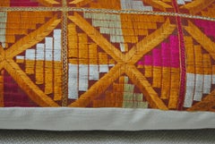 Custom Pillow by Maison Suzanne Cut from a Vintage Phulkari Bagh Wedding Shawl