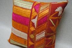 Custom Pillow by Maison Suzanne Cut from a Vintage Phulkari Wedding Shawl