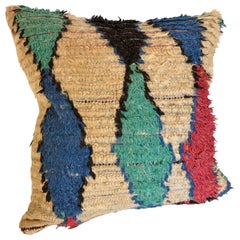 Custom Pillow by Maison  Suzanne Cut from a Vintage Wool Moroccan Azilal Rug