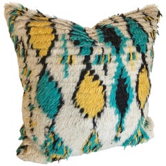 Custom Pillow by Maison Suzanne, Cut from a Vintage Wool Moroccan Azilal Rug