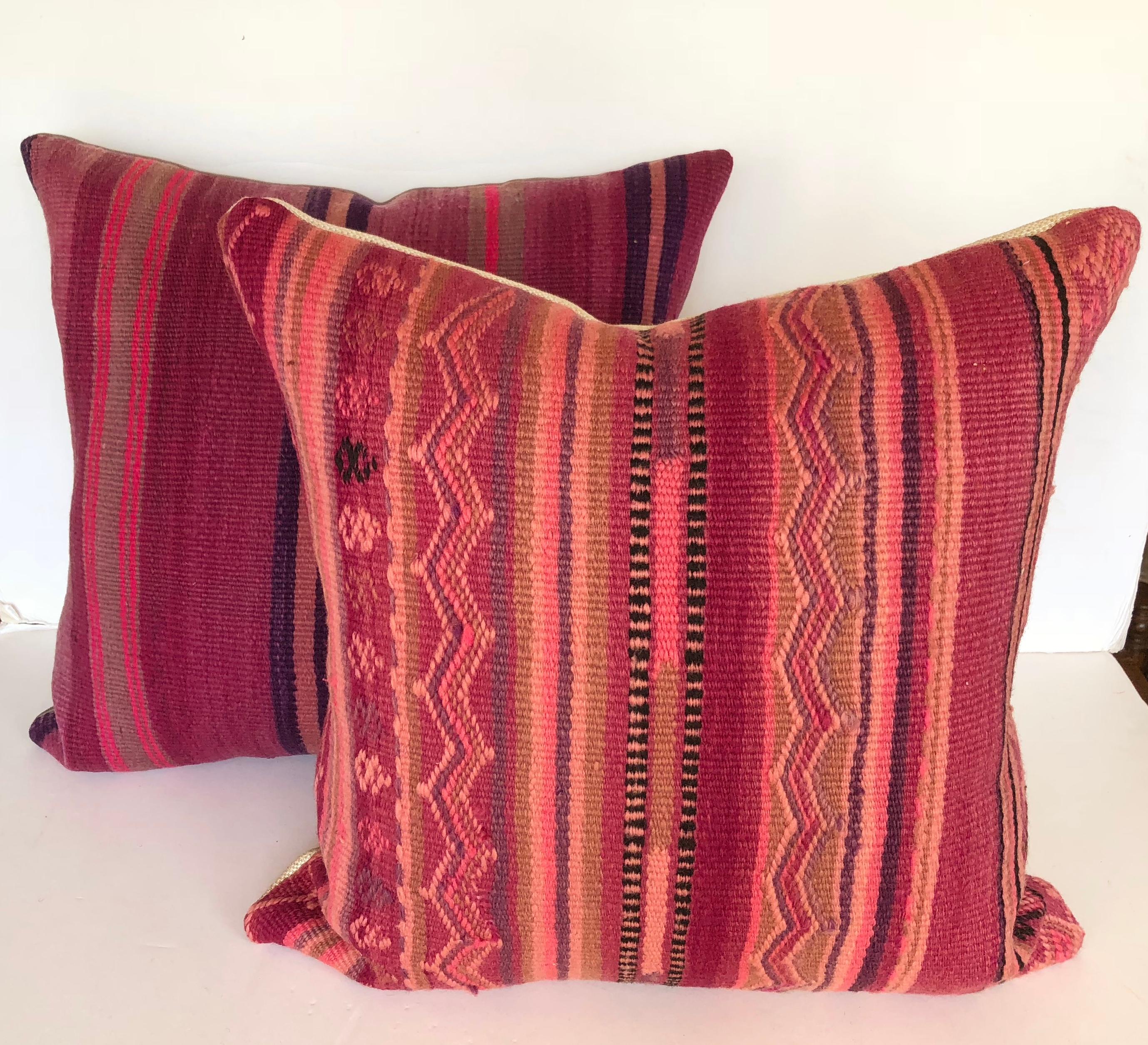 Custom Pillow by Maison Suzanne Cut from a Vintage Wool Moroccan Berber Rug For Sale 1