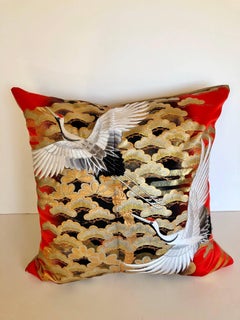 Custom Pillow Cut from a Japanese Vintage Silk Uchikake Wedding Kimono