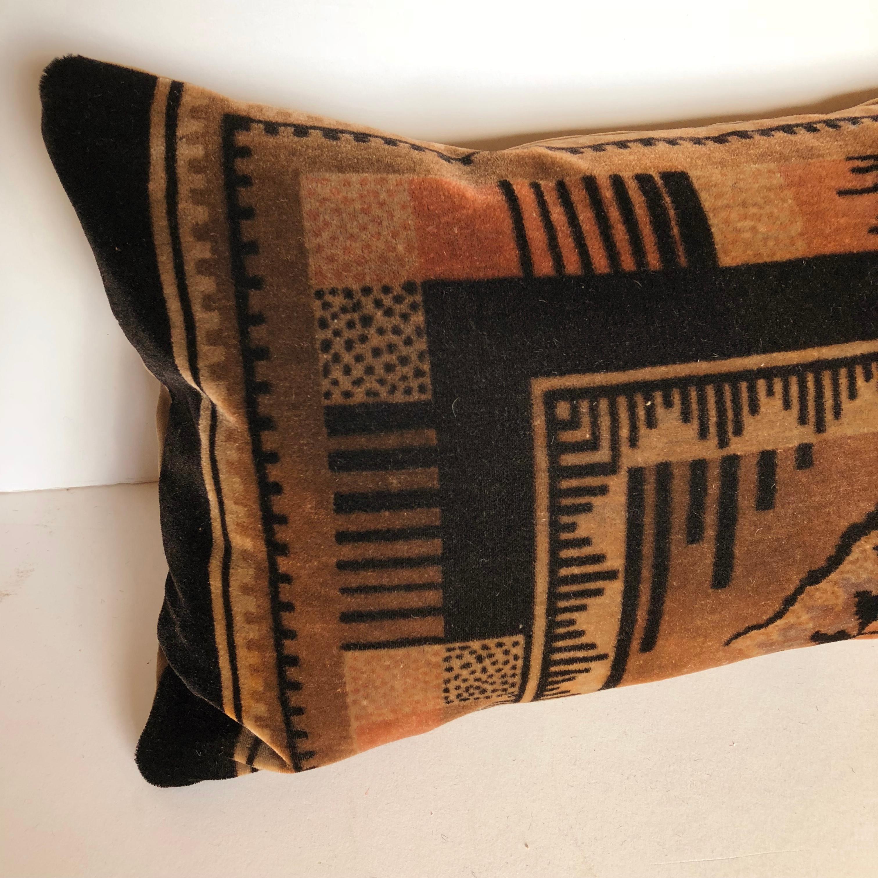 Dutch Custom Pillow by  Maison Suzanne Cut from an Antique Amsterdam School Textile For Sale
