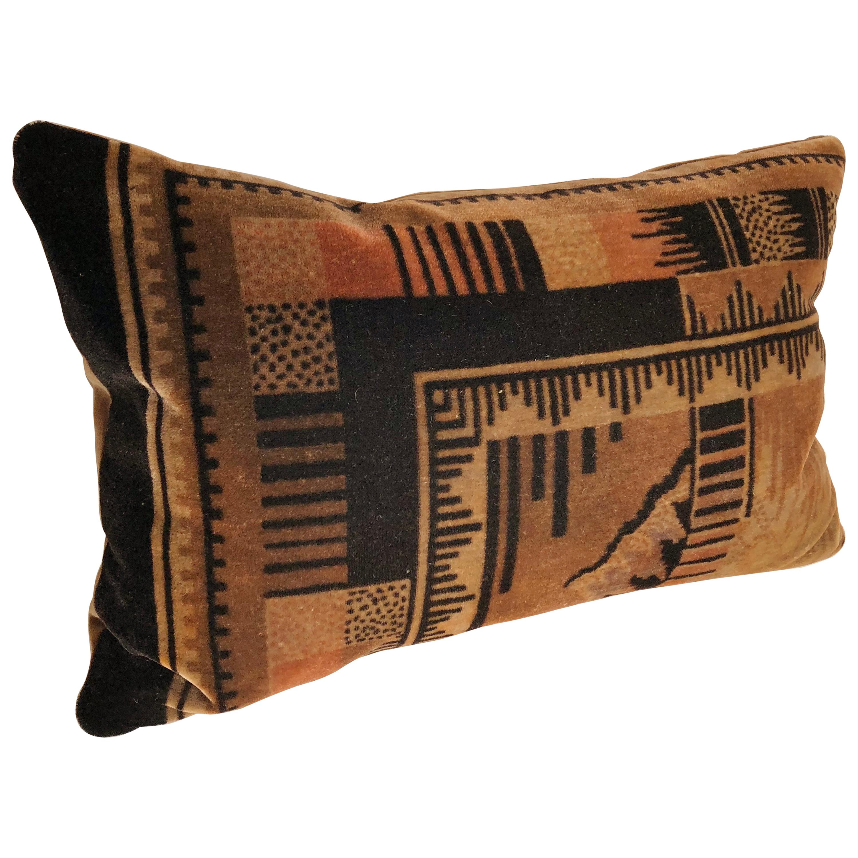 Custom Pillow by  Maison Suzanne Cut from an Antique Amsterdam School Textile For Sale