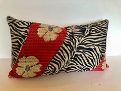 Custom Pillow Cut from a Vintage Cotton Kantha Quilt from India