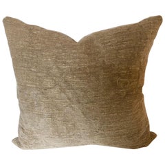 Custom Pillow Cut from a Antique German Hand Loomed Linen and Hemp Grainsack