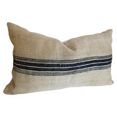 Custom Pillow Cut from a Vintage German Handwoven Hemp and Linen Grainsack