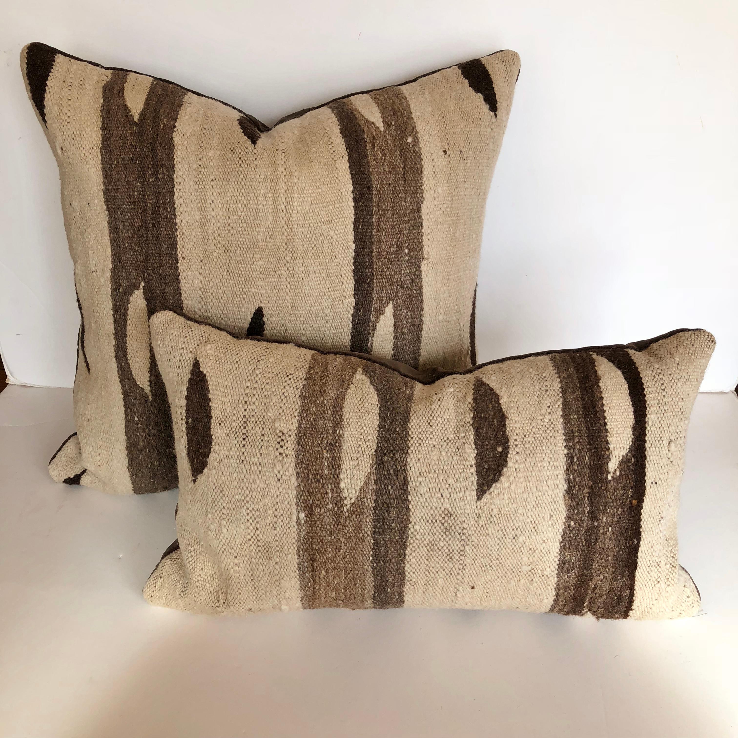 20th Century Custom Pillow designed by Maison Suzanne, cut from a  Wool Moroccan Ourika Rug For Sale