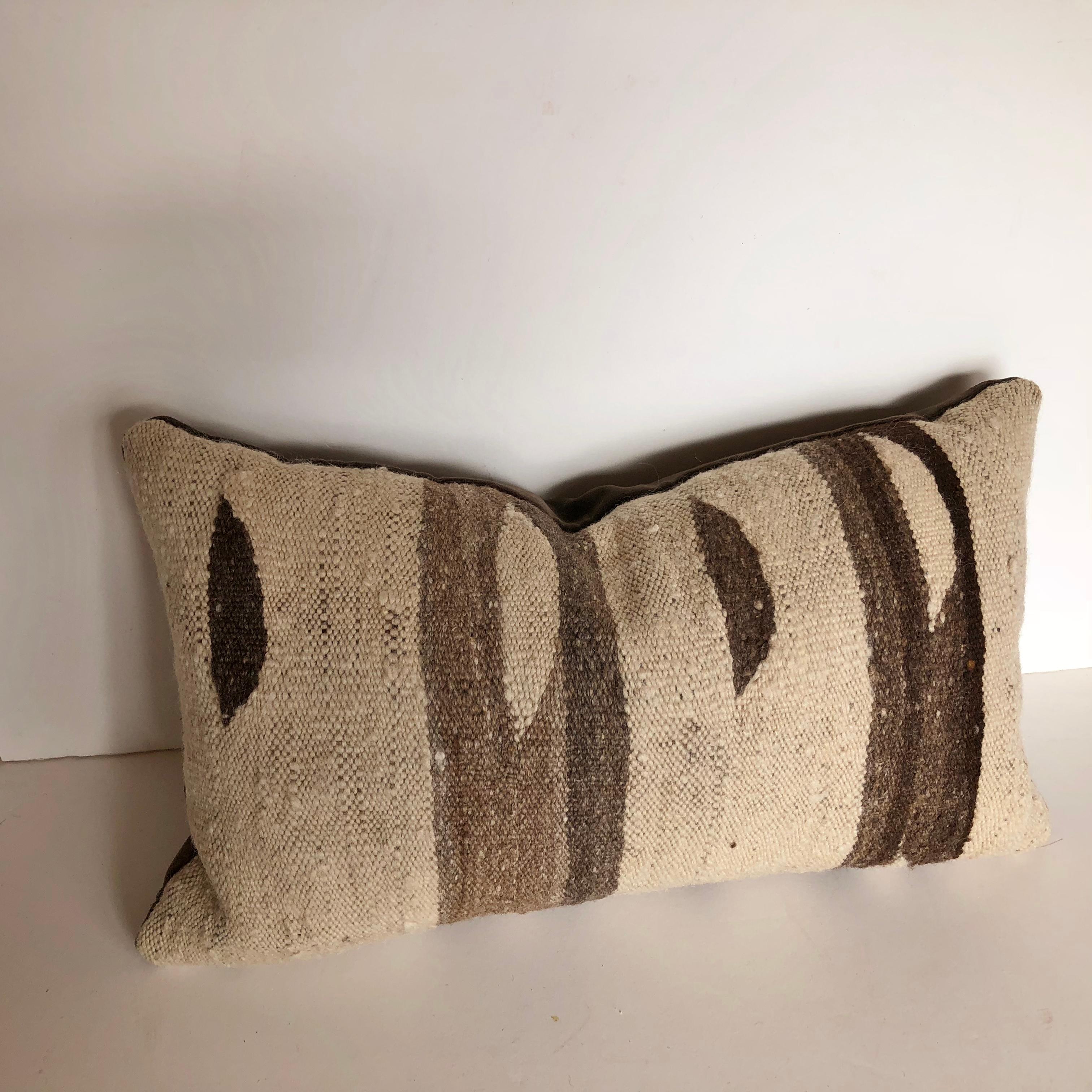 Custom Pillow designed by Maison Suzanne, cut from a  Wool Moroccan Ourika Rug For Sale 1