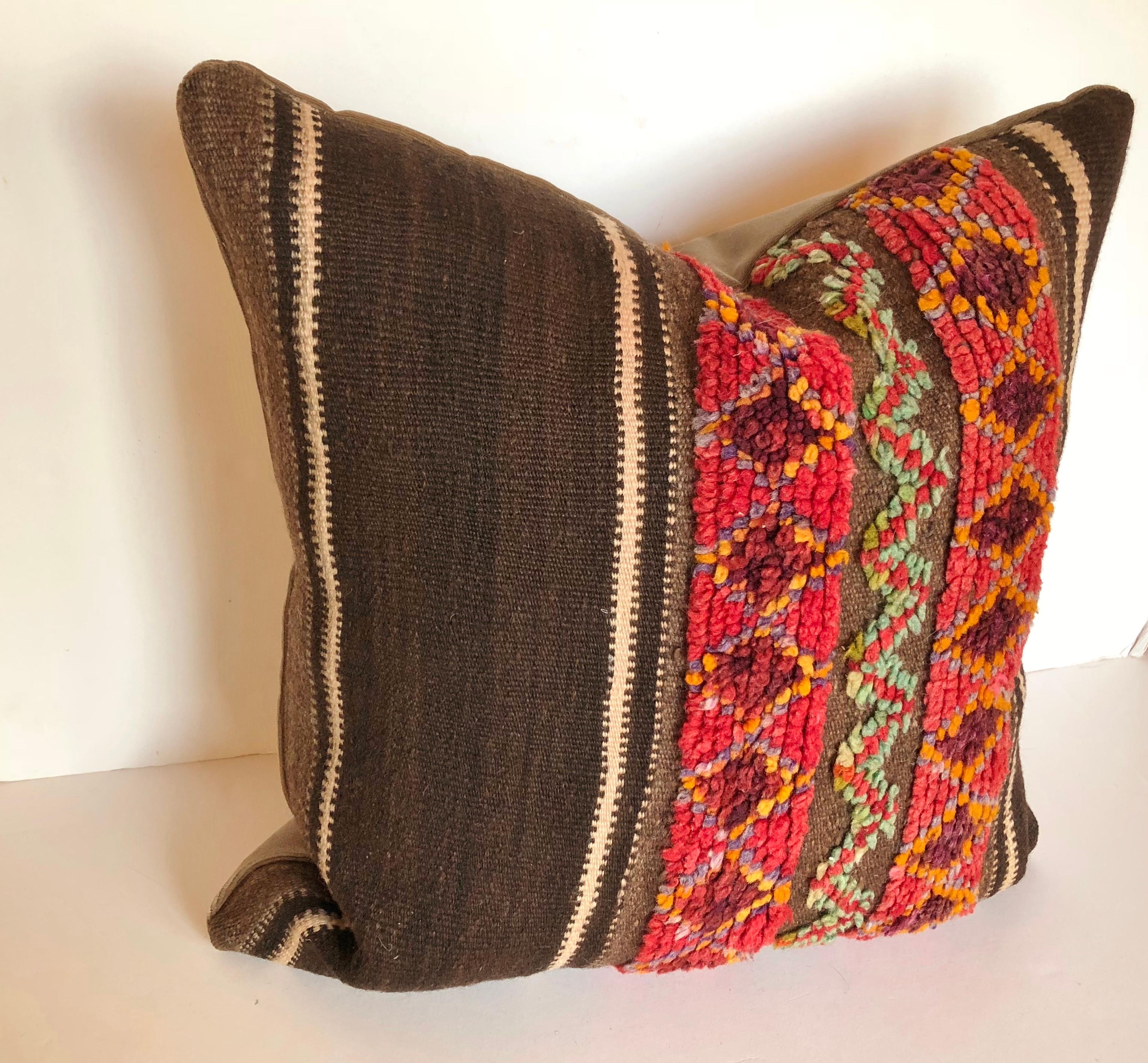 Custom Pillow by Maison Suzanne Cut from a Vintage Wool Moroccan Berber Rug For Sale 1