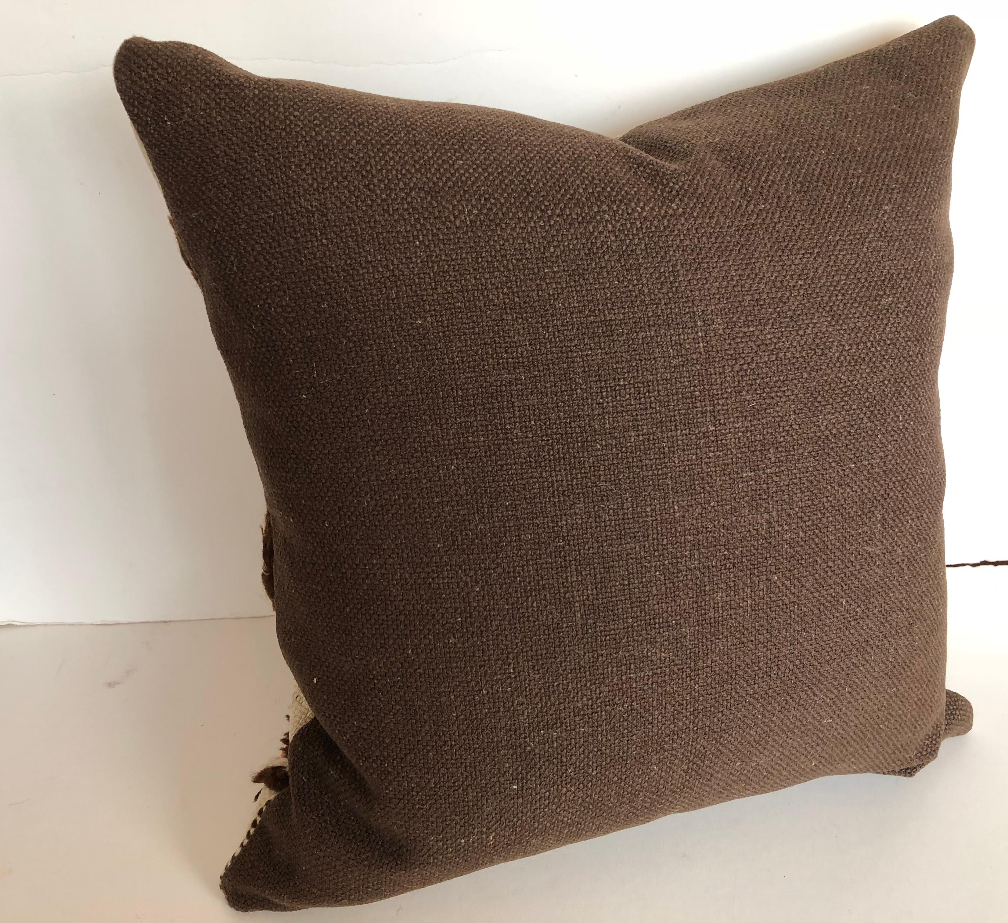 Custom Pillow by Maison Suzanne, Cut from a Vintage Wool Moroccan Berber Rug 2