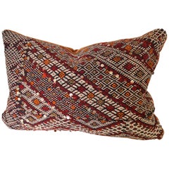 Custom Pillow Cut from a Retro Hand Loomed Wool Moroccan Rug