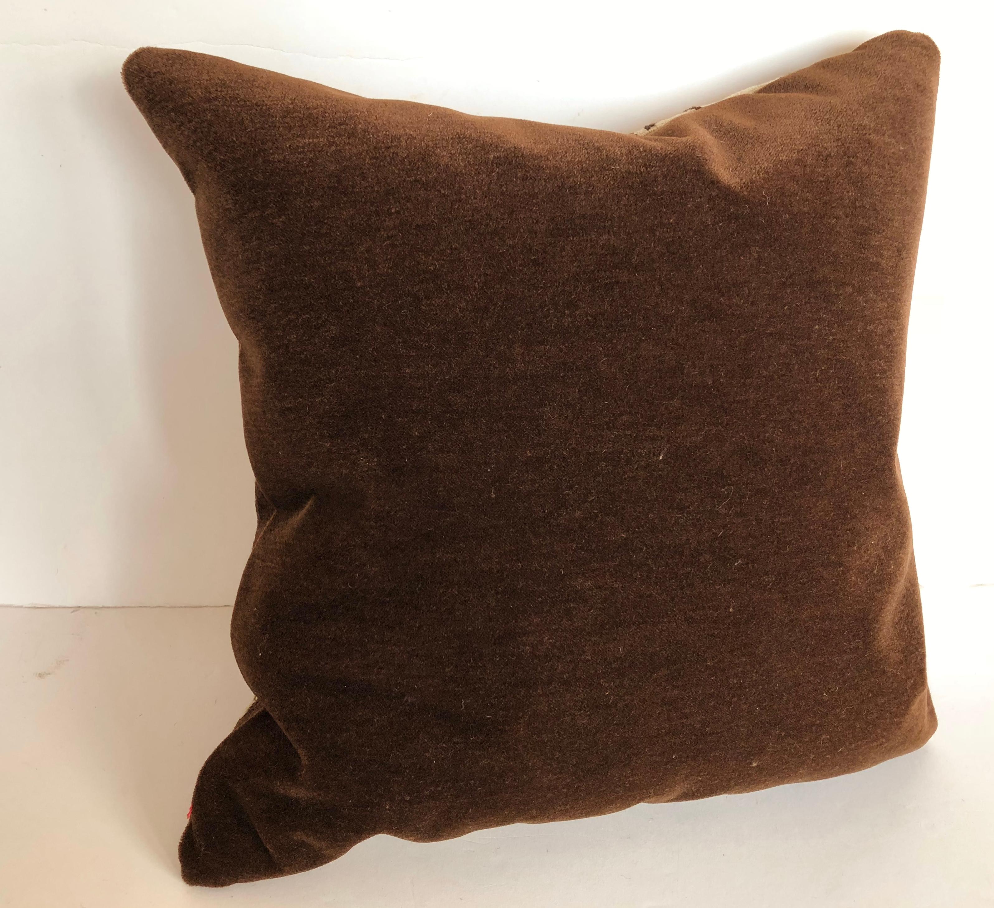 20th Century Custom Pillow by Maison Suzanne Cut from a Vintage Wool Moroccan Ourika Rug  For Sale