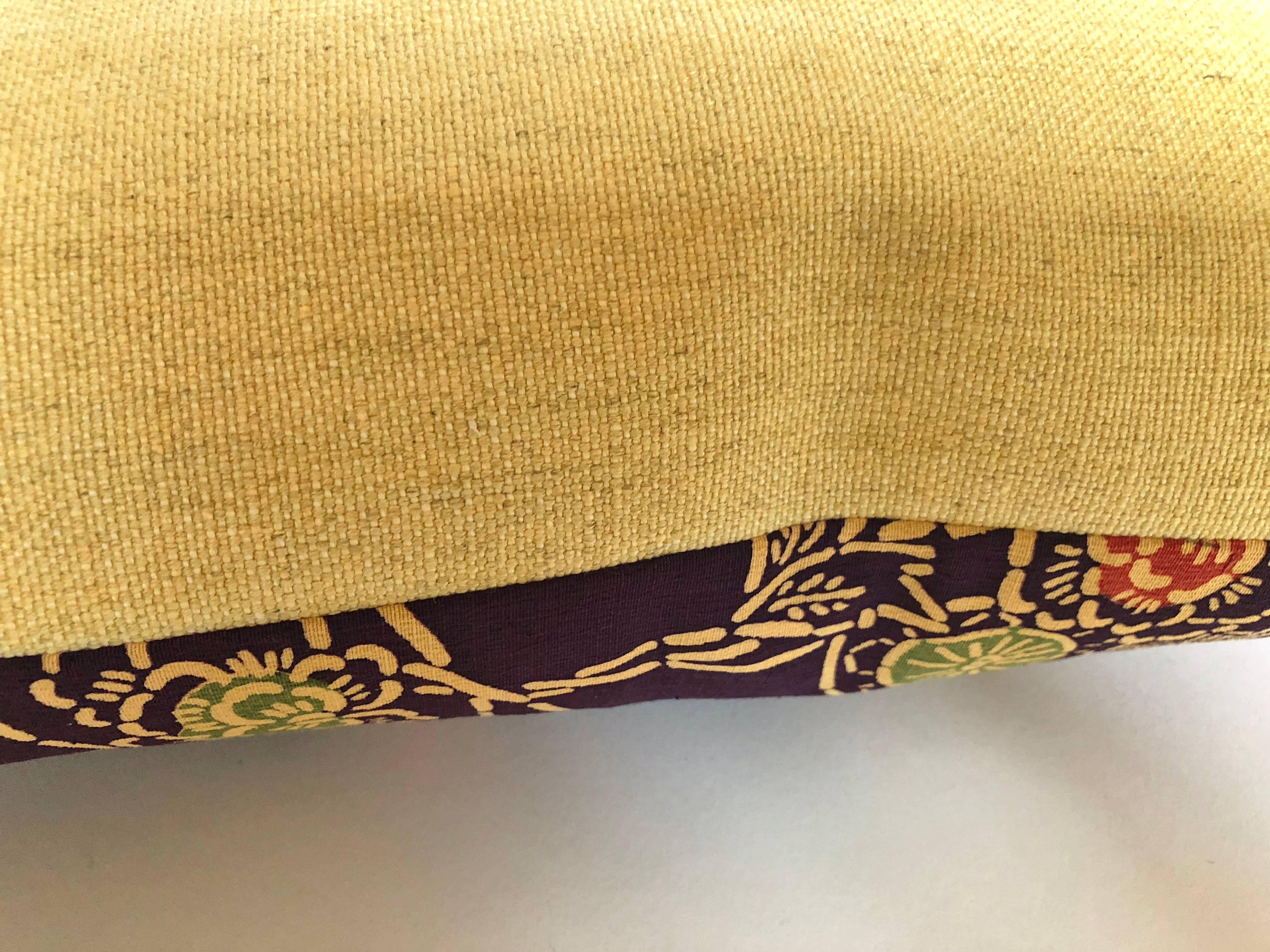 Custom Pillow Cut from a Vintage Japanese Silk Textile For Sale 1