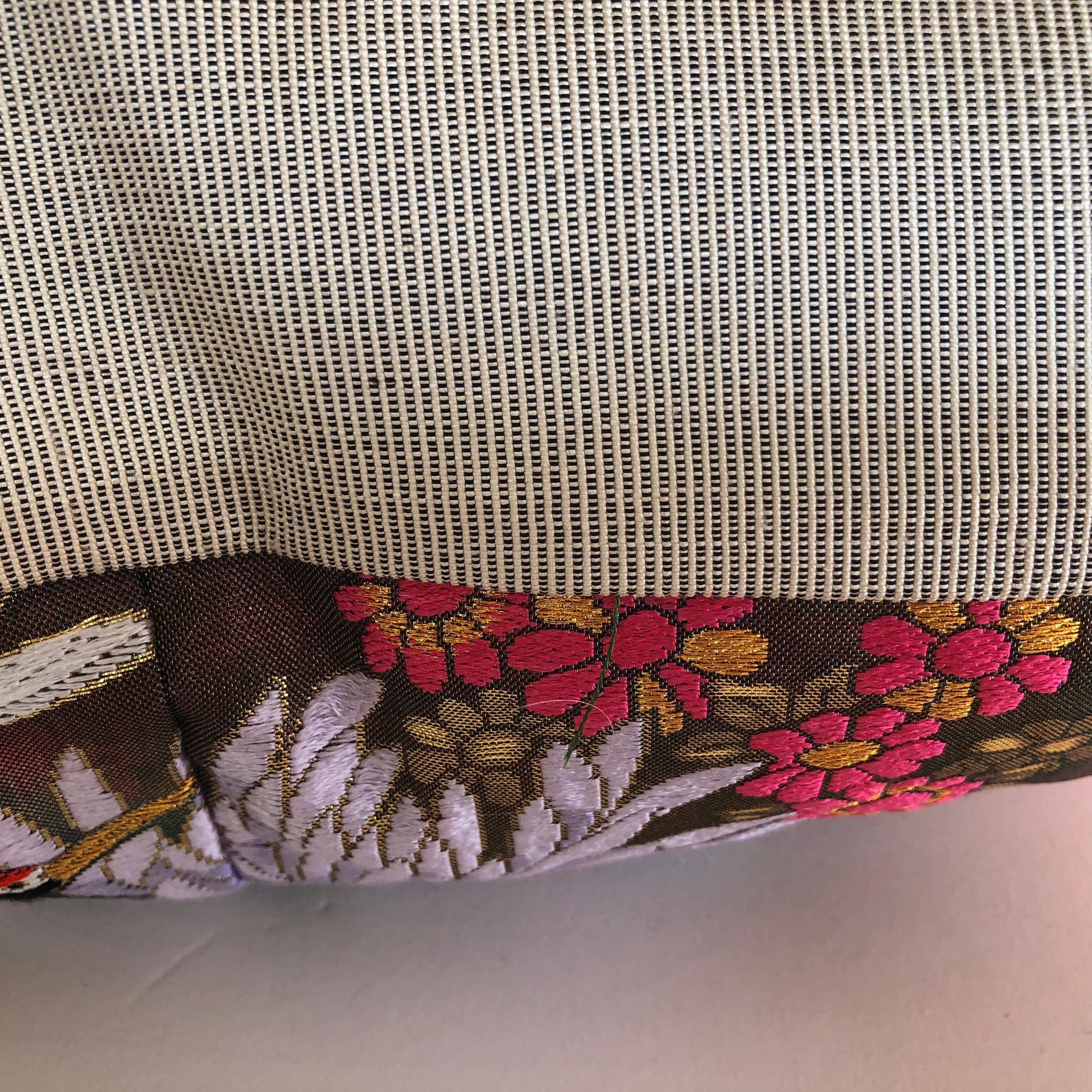 Custom Pillow Cut from a Vintage Japanese Silk Uchikake Wedding Kimono For Sale 1