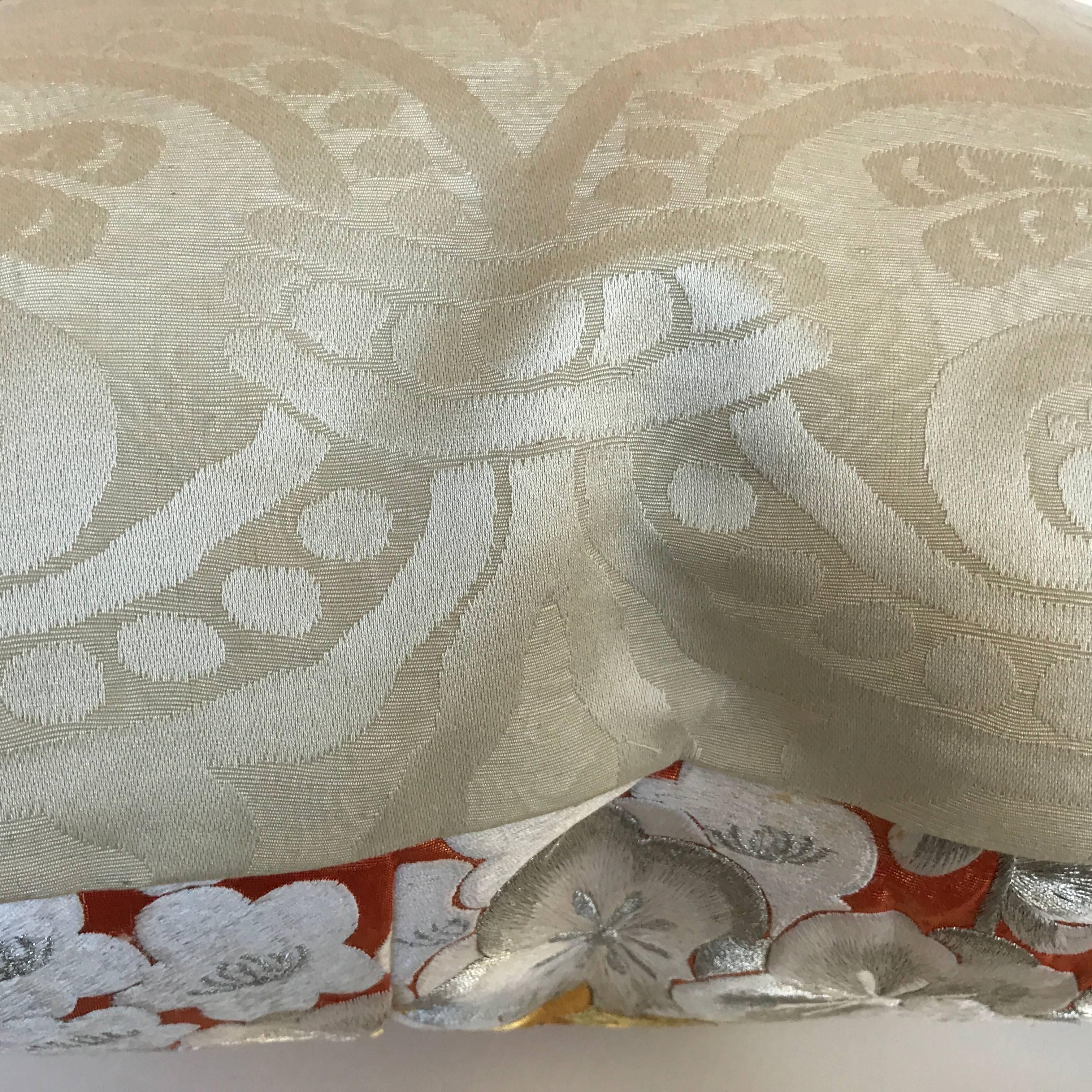 Custom Pillow Cut from a Vintage Japanese Silk Uchikake Wedding Kimono 2