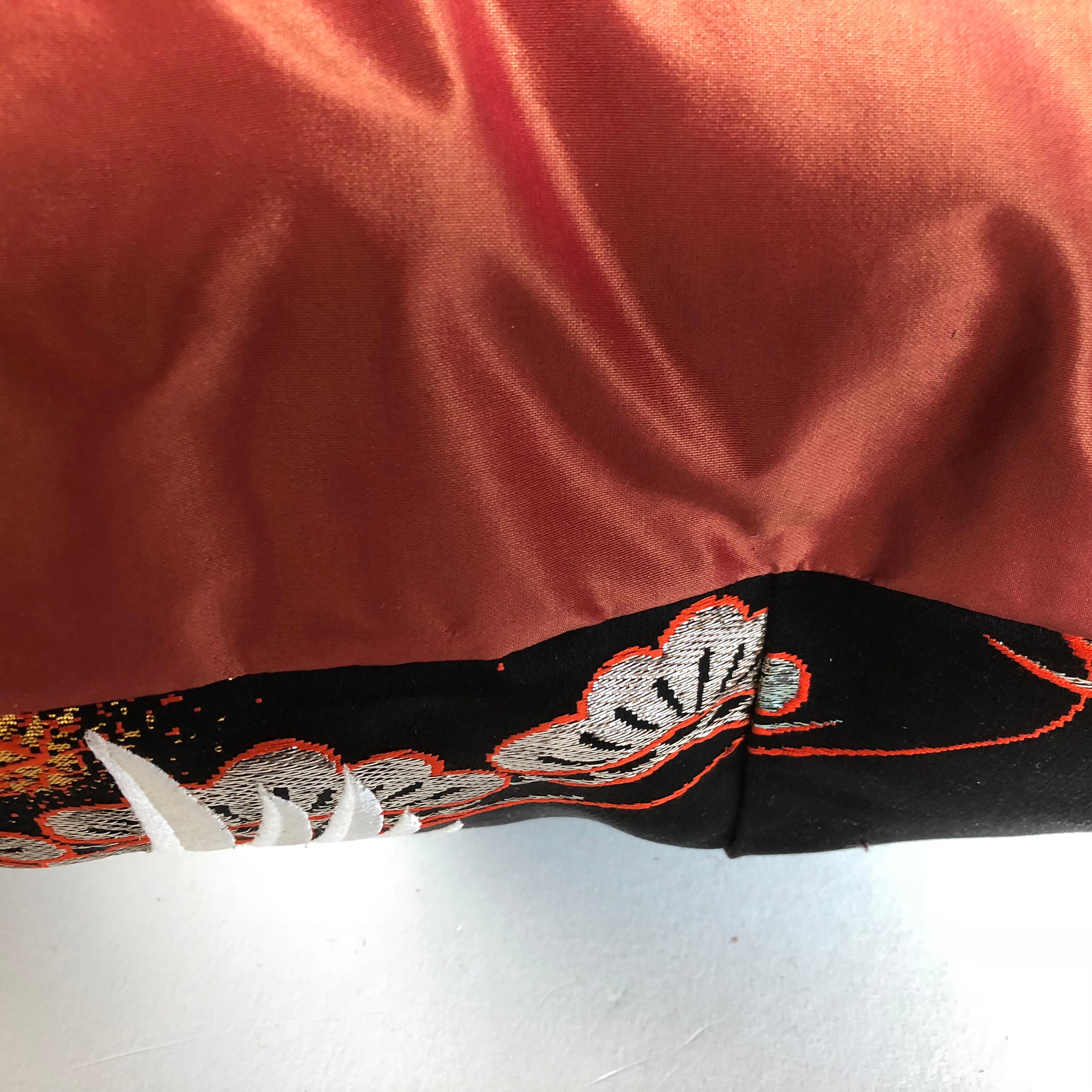 Custom Pillow Cut from a Vintage Japanese Silk Uchikake Wedding Kimono 2