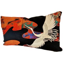 Custom Pillow Cut from a Vintage Japanese Silk Uchikake Wedding Kimono