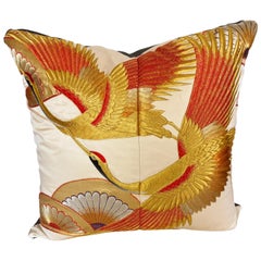 Custom Pillow Cut from a Vintage Japanese Silk Uchikake Wedding Kimono