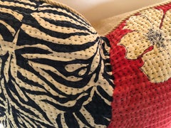Custom Pillow Cut from a Vintage Kantha Quilt from India