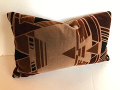 Custom Pillow Cut from a Vintage Mohair Amsterdam School Textile, Netherlands
