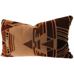 Custom Pillow Cut from a Vintage Mohair Amsterdam School Textile, Netherlands